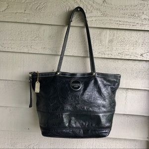 Coach Signature Patent Leather Tote Bag